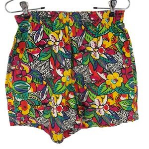 Victoria Harbor Vintage 90's Floral Tropical High Waisted Cotton Shorts Womens M